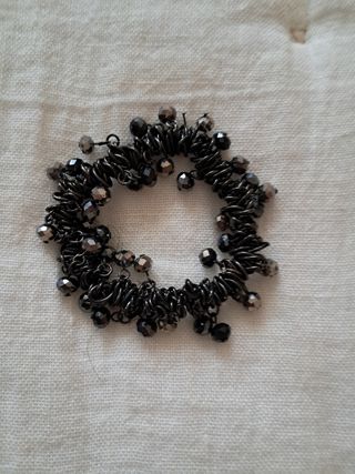 Collar y pulsera Parfois negro y plateado