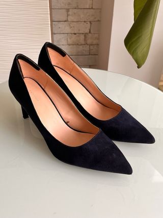 Zapatos de salón Zara azul marino antelina 