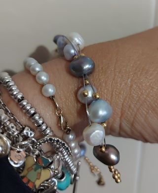 Bracciale oro 750 perle miste