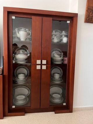 mueble salon madera caoba en perfecto estado