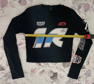 Camiseta Bershka Negra Manga Larga Talla M