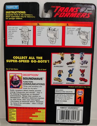 Transformers G2 Soundwave Go-Bots Vintage