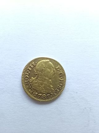 Moneda 1/2 escudo de oro de Carlos III 1787