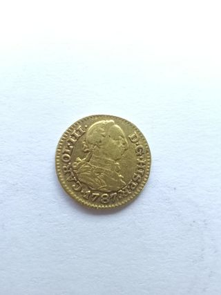 Moneda 1/2 escudo de oro de Carlos III 1787