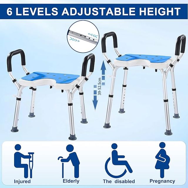 Modundry Taburete Ducha Ancianos con Reposabrazos