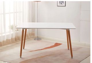 Mesa Nórdica Blanca y Madera