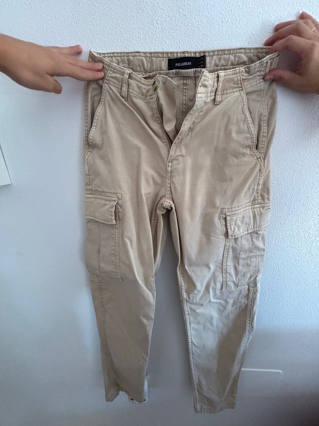 Pantalones cargo Pull&Bear beige Talla  34