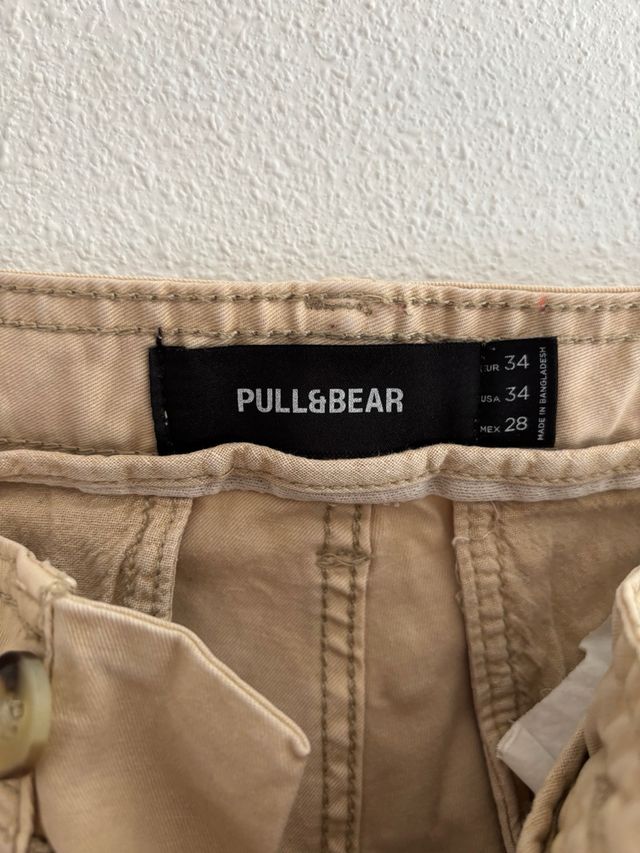 Pantalones cargo Pull&Bear beige Talla  34