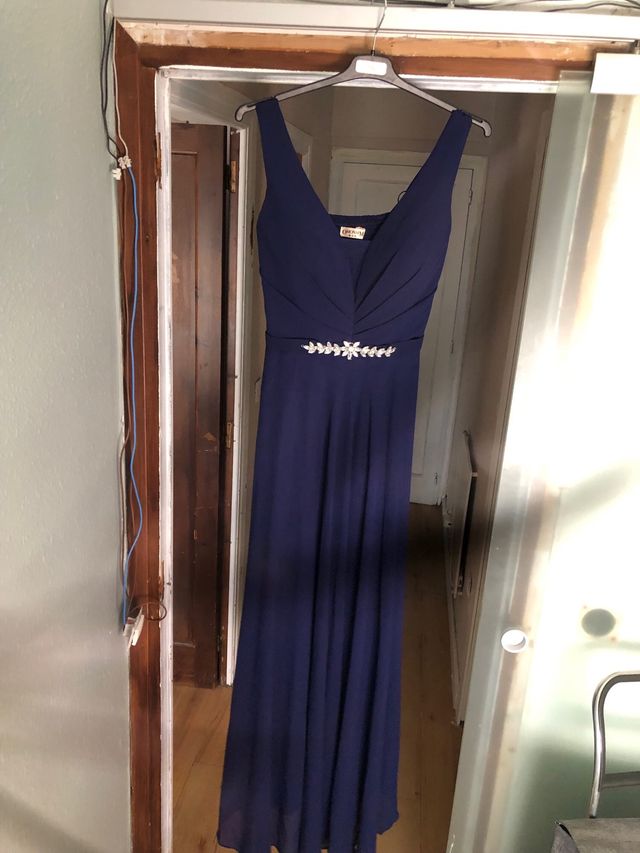 Vestido largo azul para bodas. Talla L/XL