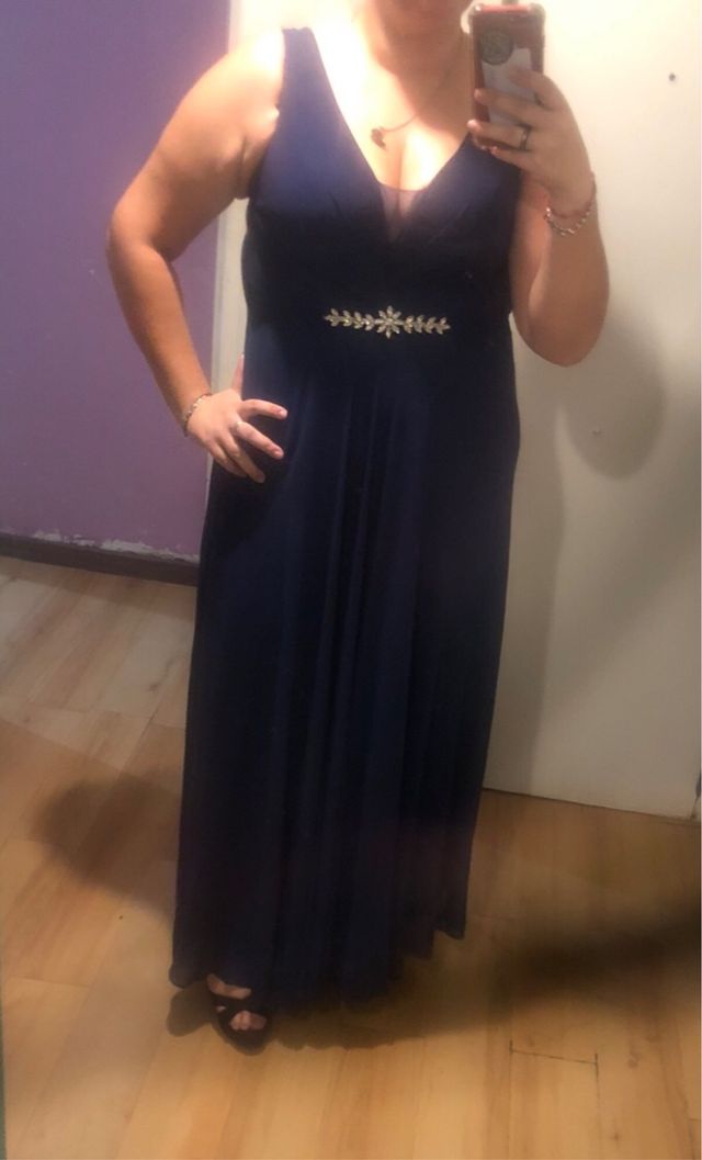 Vestido largo azul para bodas. Talla L/XL