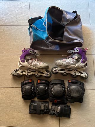 Patines en línea Oxelo con protecciones y bolsa