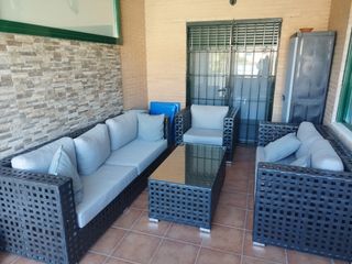 Conjunto Sofás Jardín Negro y Gris