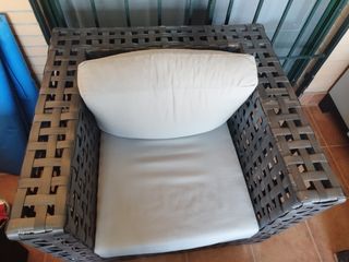 Conjunto Sofás Jardín Negro y Gris