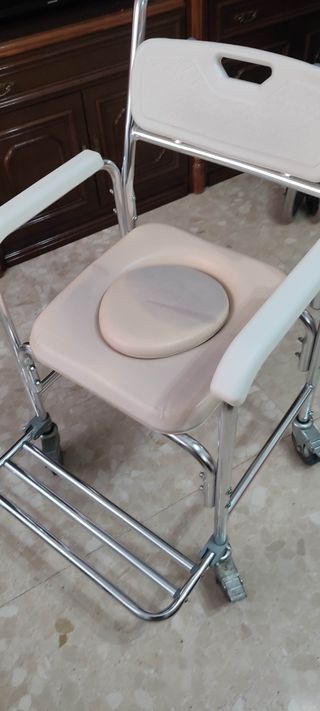 Silla WC Ducha Aluminio con Ruedas