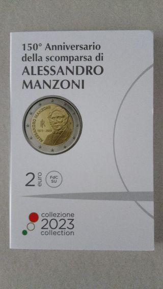 Coincard 2€ Italia 2023 Alessandro Manzoni FdC
