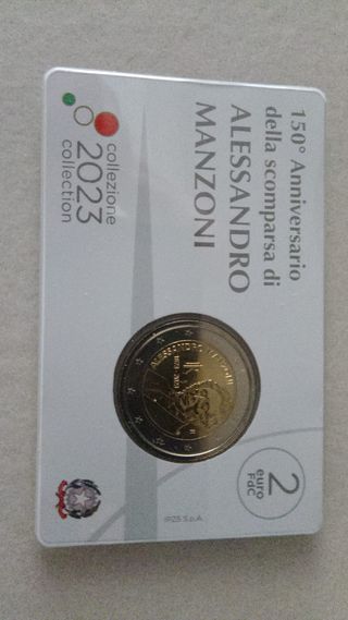 Coincard 2€ Italia 2023 Alessandro Manzoni FdC