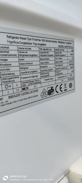 NEVERA COMBI HAIER NO FROST ENERGÍA A+