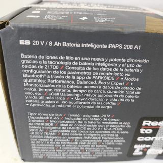PARKSIDE 20V/8Ah Batería Inteligente