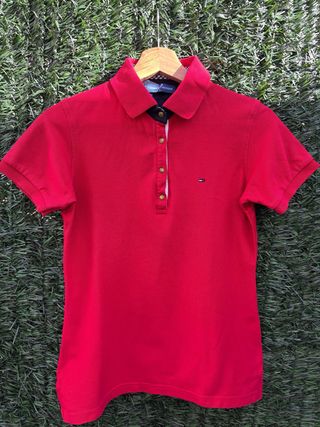 Polo Tommy Hilfiger Mujer Rojo Vintage Slim Fit
