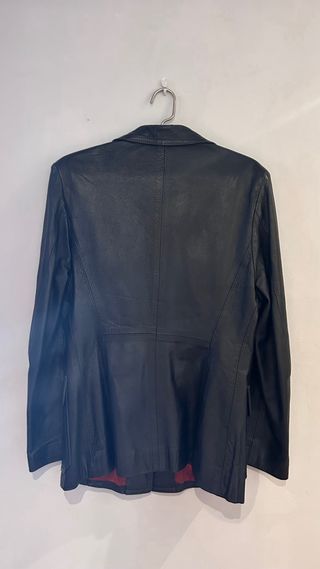 Chaqueta de cuero vintage Ramon Villamor negra