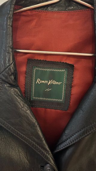 Chaqueta de cuero vintage Ramon Villamor negra