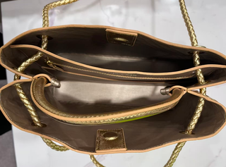 Bolso Bottega Veneta Dorado Tejido