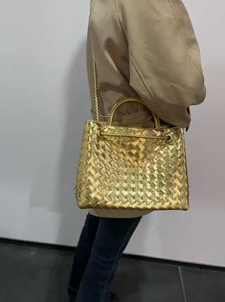 Bolso Bottega Veneta Dorado Tejido