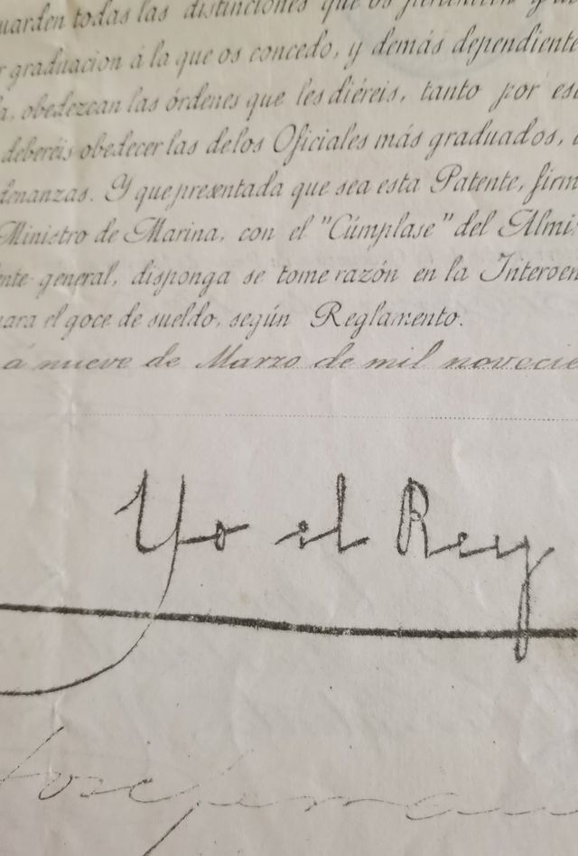 Documento Histórico Alfonso XIII 1908