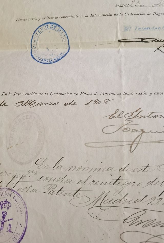 Documento Histórico Alfonso XIII 1908