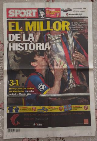 Periódico Sport FC Barcelona Campeón Mayo 2010
