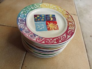 Set Piattini Porcellana Decorati Arcobaleno