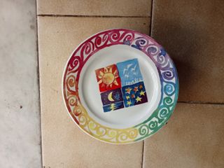 Set Piattini Porcellana Decorati Arcobaleno