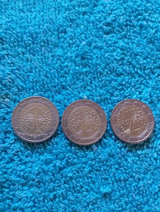 3 Monedas 2 Euros Árbol de la Vida