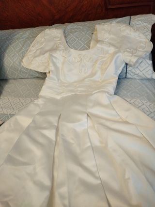 Vestido novia Isamar 36-38. Velo guantes a juego