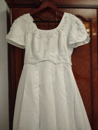 Vestido novia Isamar 36-38. Velo guantes a juego