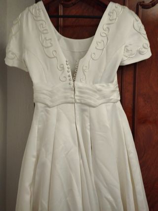 Vestido novia Isamar 36-38. Velo guantes a juego