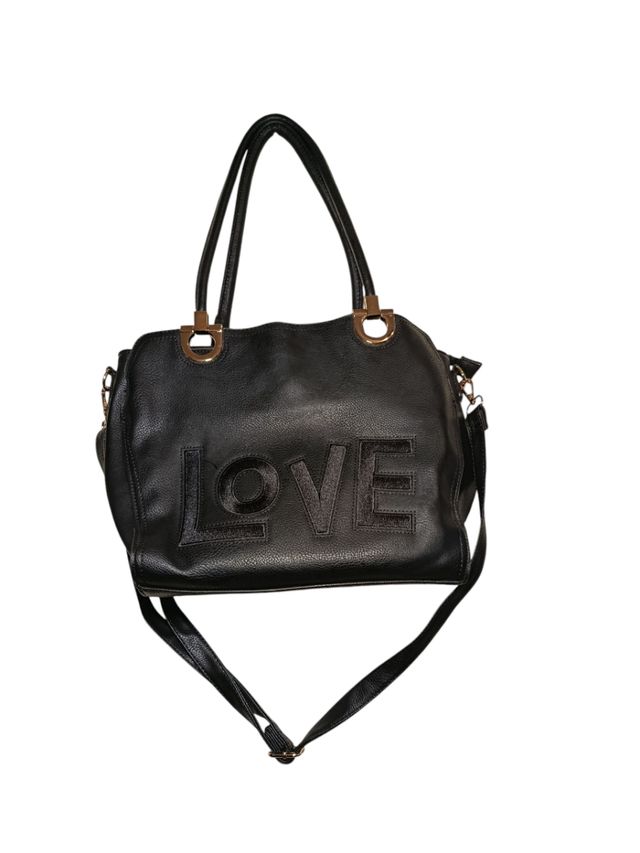 Bolso Negro Piel Vegano  Nuevo