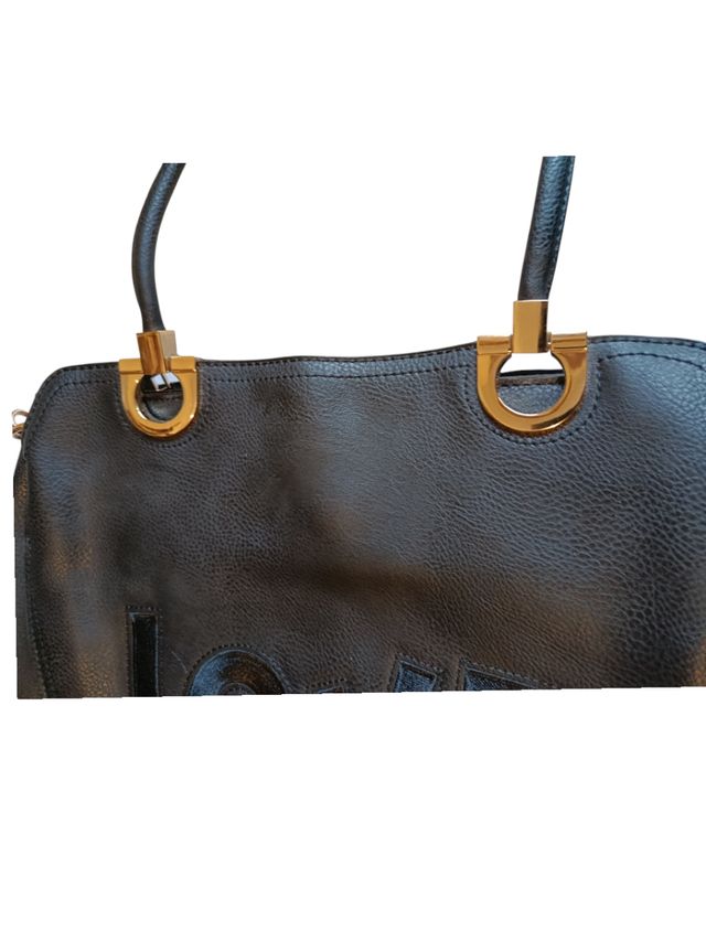 Bolso Negro Piel Vegano  Nuevo