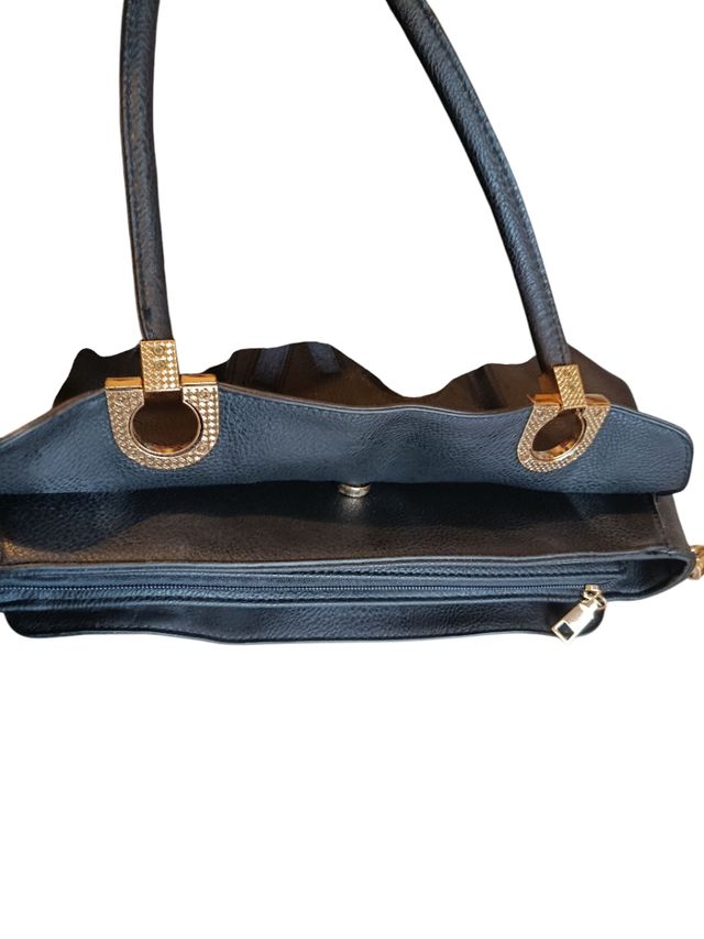 Bolso Negro Piel Vegano  Nuevo