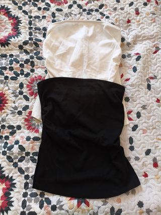 Conjunto 2 Tops Mujer Blanco y Negro.
Talla S.