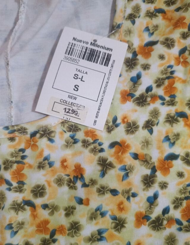 Vestido floral amarillo talla S