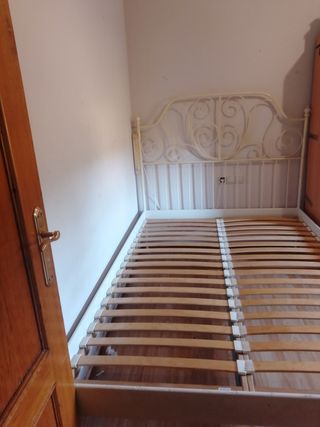 Cama metálica 1.50 blanca