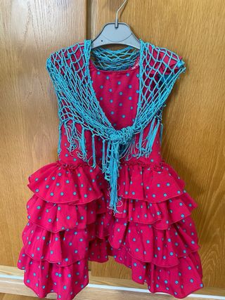 Vestido Flamenca Niña con mantoncillo 