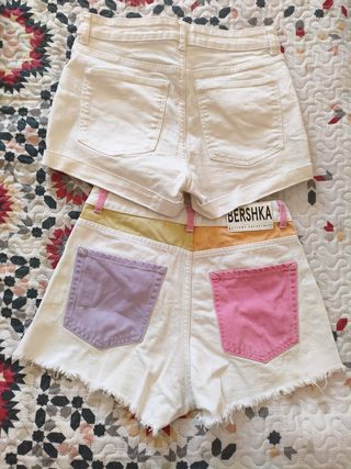 2-Shorts vaqueros blancos mujer.
Talla 38