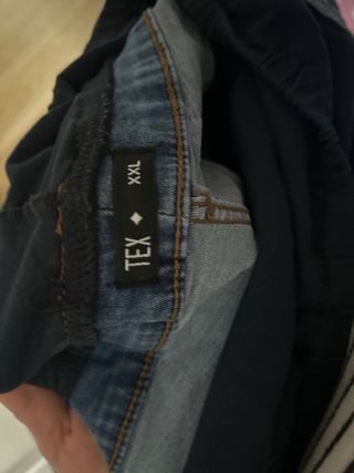 Pantalón vaquero premamá azul grande