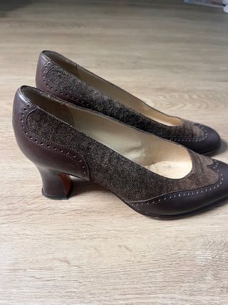 Zapatos Salón Balenciaga Paris Vintage Marrones