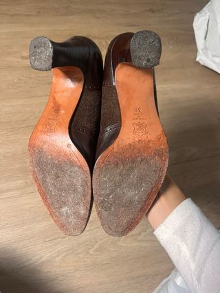 Zapatos Salón Balenciaga Paris Vintage Marrones