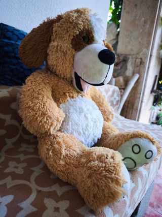 Lote Peluches Perro, Flamenco y Muñeca