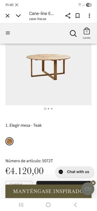 Mesa exterior Cane-line Rattan y Madera, alta gama