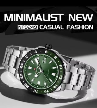 Reloj Naviforce Hombre Verde y Plateado